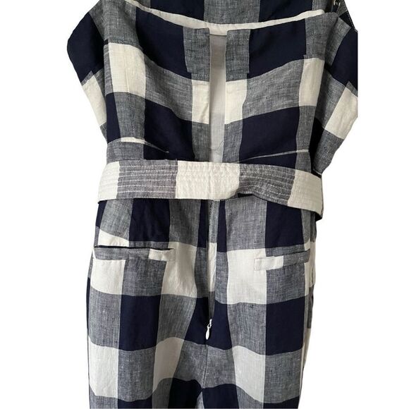 J. Crew Navy and White Checkered Jumpsuit - Picture 9 of 15